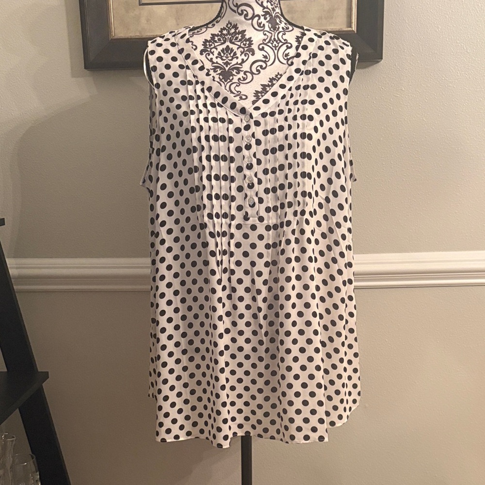 Rose & Olive Black and White Polka Dot Blouse